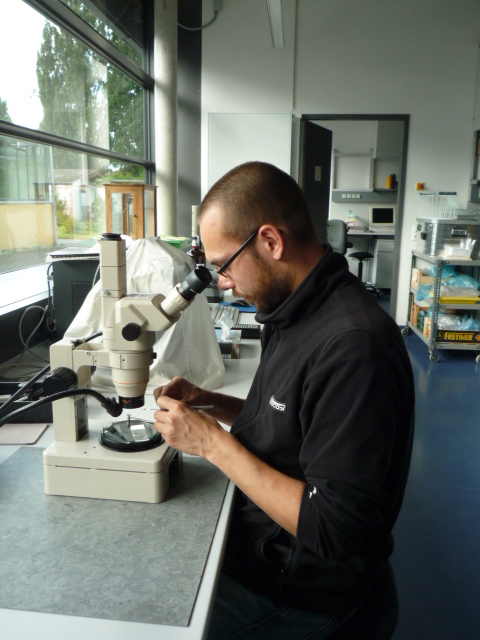 Fozo Kartsen Zutz bei Laborarbeiten
