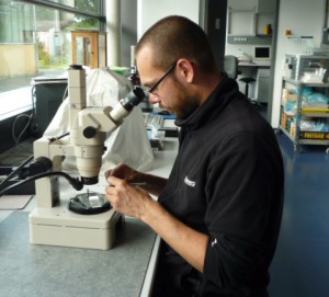 Foto Karsten Zutz bei Laborarbeit